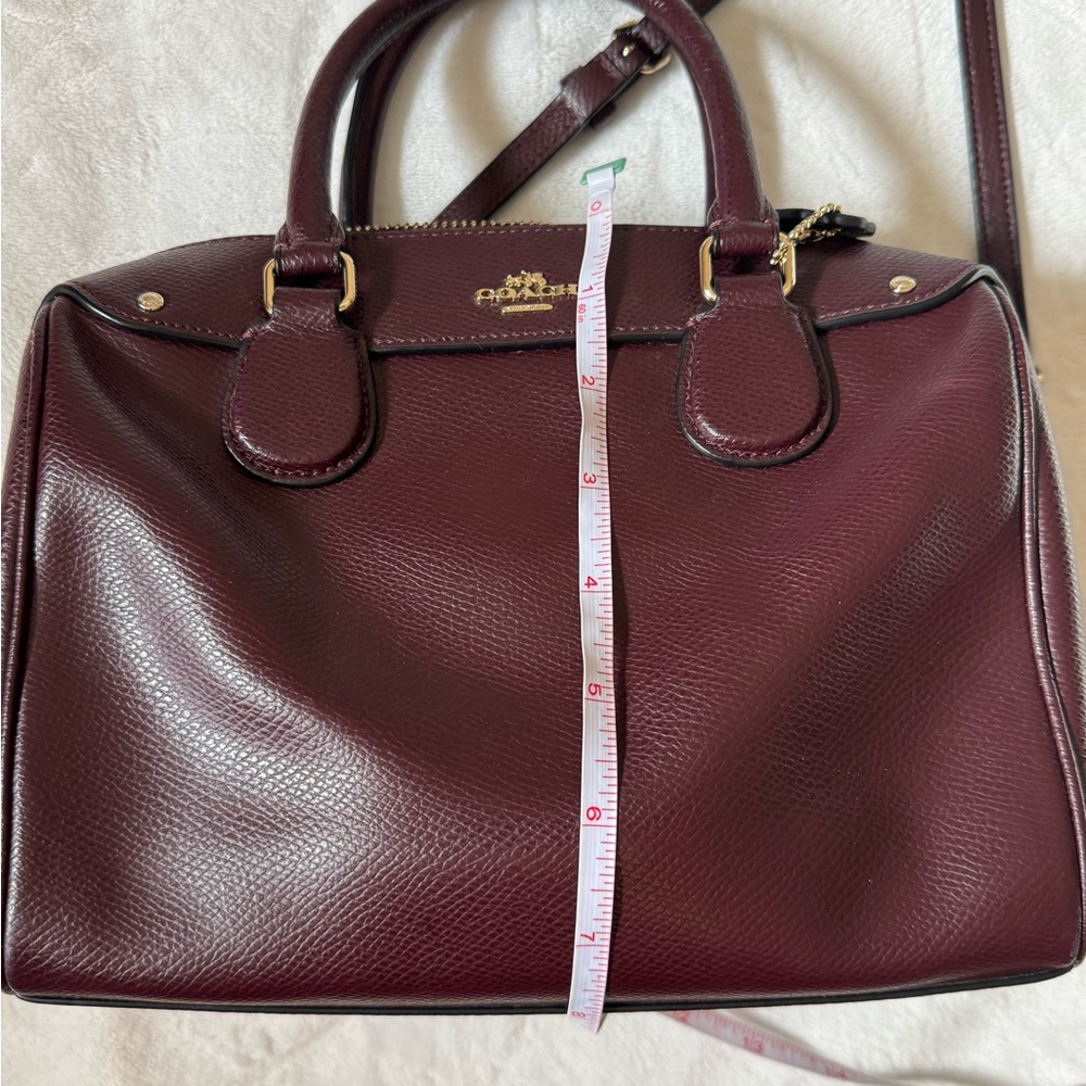 Coach Leather Satchel Bag in Burgundy - Picture 6 of 6